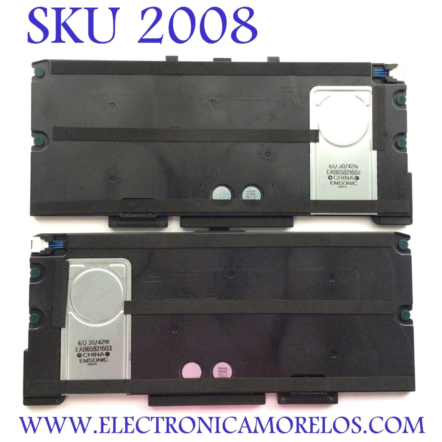 KIT DE BOCINAS PARA TV LG / NUMERO DE PARTE EAB65821603 / EAB65821604 / 6Ω 30 /42W / DISPLAY HV860SUB-E1D / MODELO 86QNED99UPA.AUSFLJR